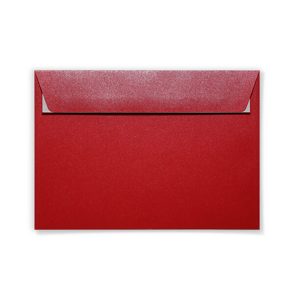 Briefumschläge/Couvert BRILLANT, rot, ohne Fenster, Haftklebeverschluss, 120g/m², C5