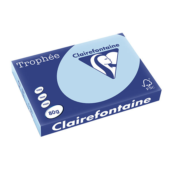 Trophée Clairefontaine, eisblau, 80g/m², A3