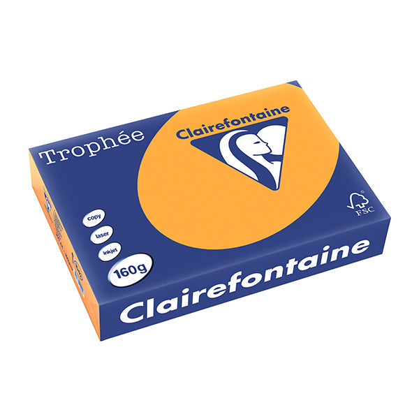 Trophée Clairefontaine, mandarine/clementine, 160g/m², A4