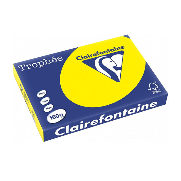 Trophée Clairefontaine, kanariengelb, 160g/m², A3