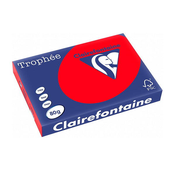 Trophée Clairefontaine, korallenrot, 80g/m², A4