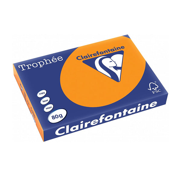 Trophée Clairefontaine, neonorange, 80g/m², A3