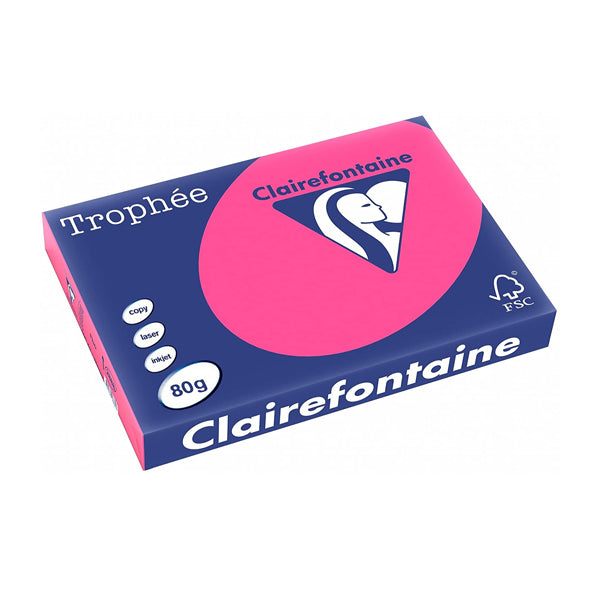 Trophée Clairefontaine, neonrosa, 80g/m², A4