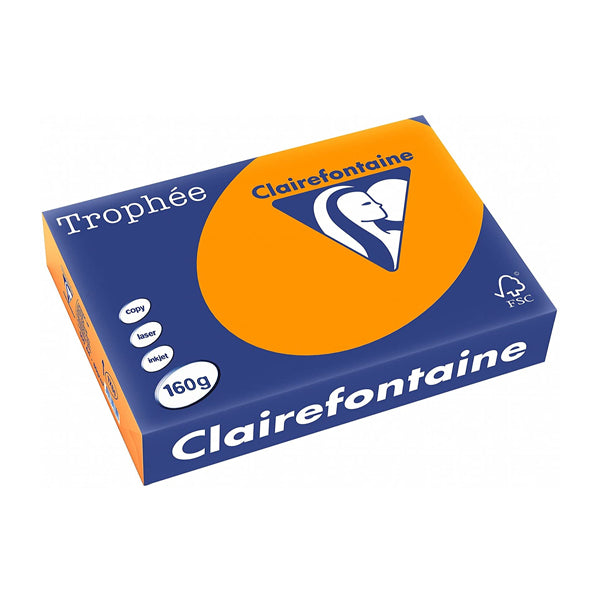 Trophée Clairefontaine, orange, 160g/m², A4